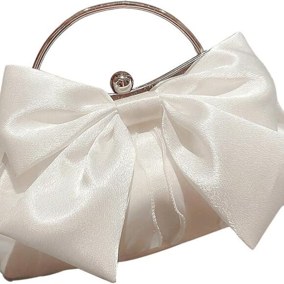 Women's Ruched Evening Bag Clutch Purse with Chain Strap for Weddings - Picture 1 of 7